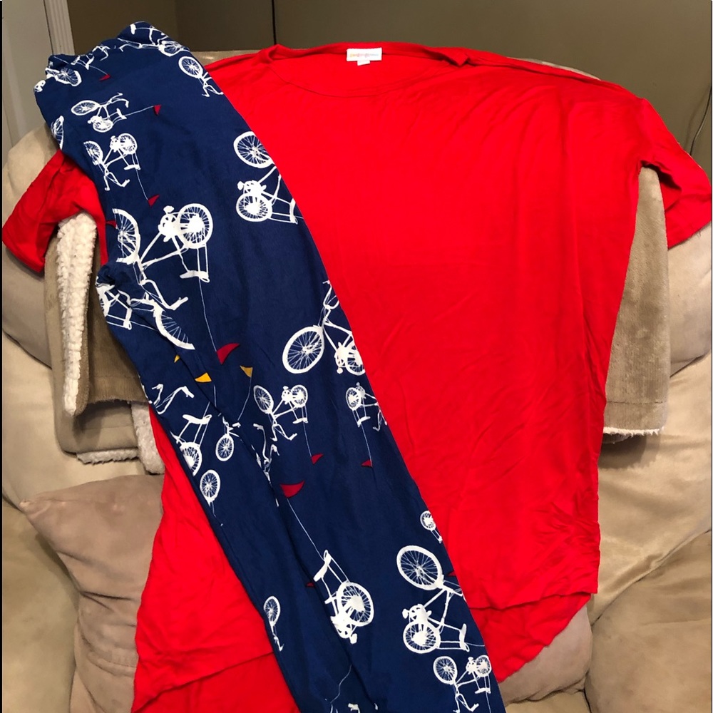 Lularoe outfit. OS leggings/XXS Irma